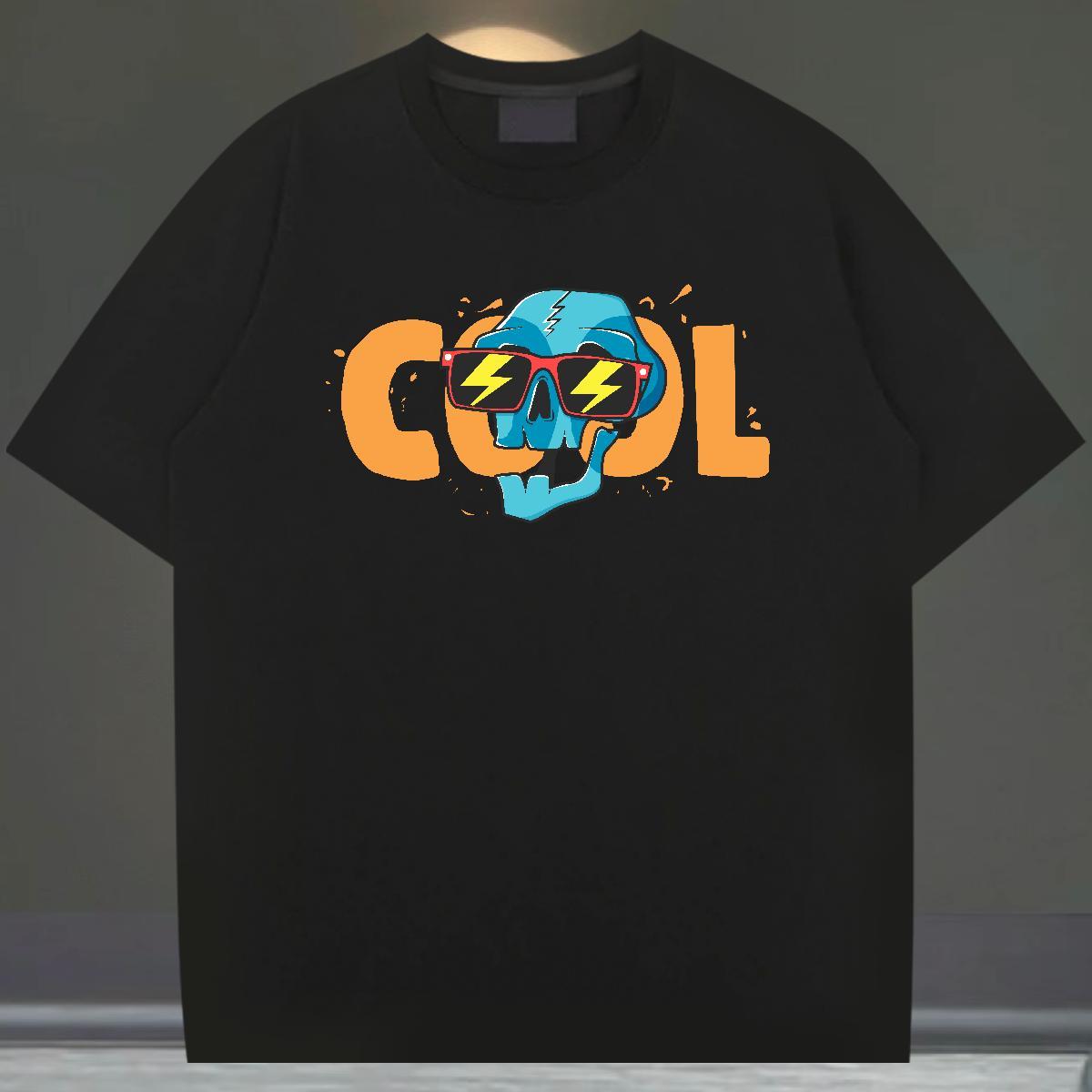Cool Design T Shirt For Man 230g Cotton skull Sport Custom Printed Breathable Short Sleeve Mens Tshirts Stylist Tops Shirt
