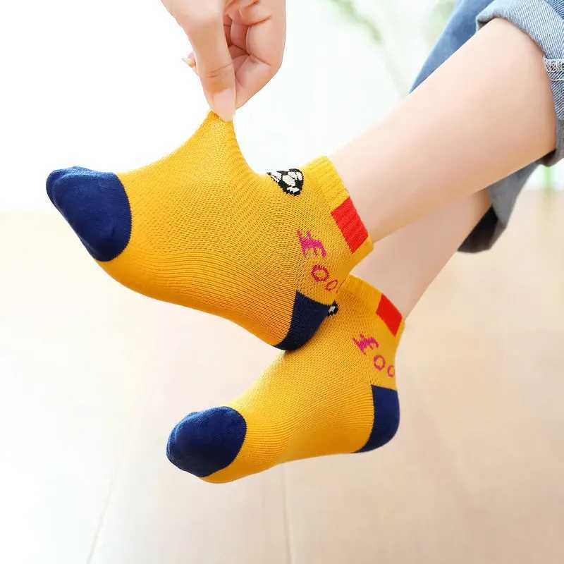 2024 Children Socks Cotton Summer Mesh Breathable Kids Cartoon Boys Girls Socks 2-15 Year 5 Pairs CL240824