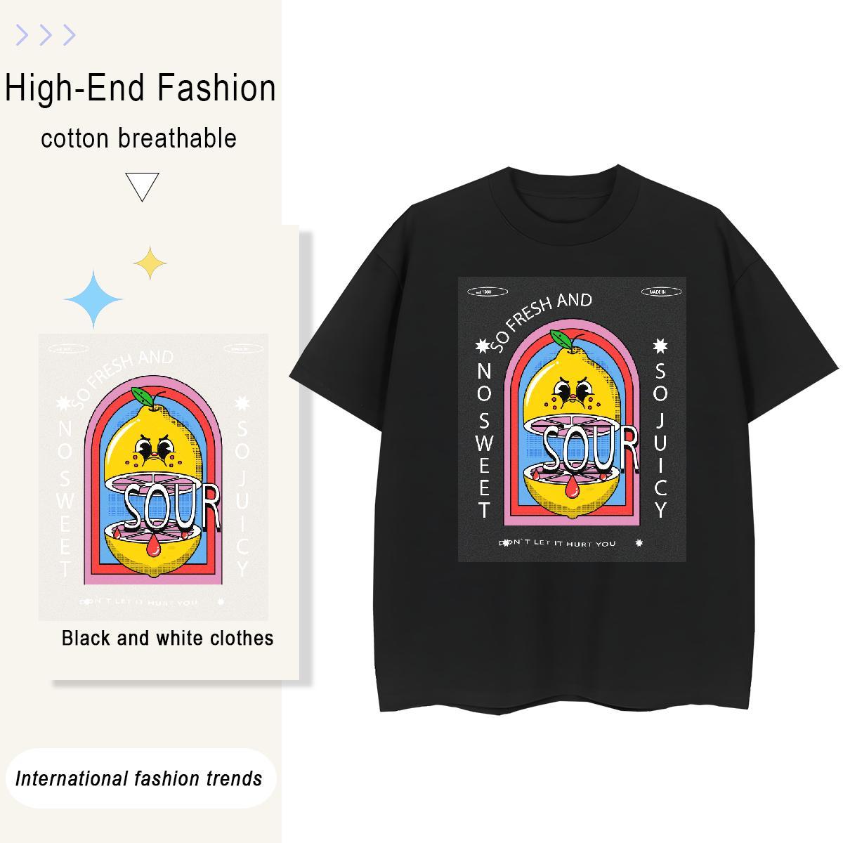Designer Nice Women Tshirts 230g 100% Cotton sour Street T-Shirts for Women O Neck Short Sleeves Cartoon Anime Tops Shirt
