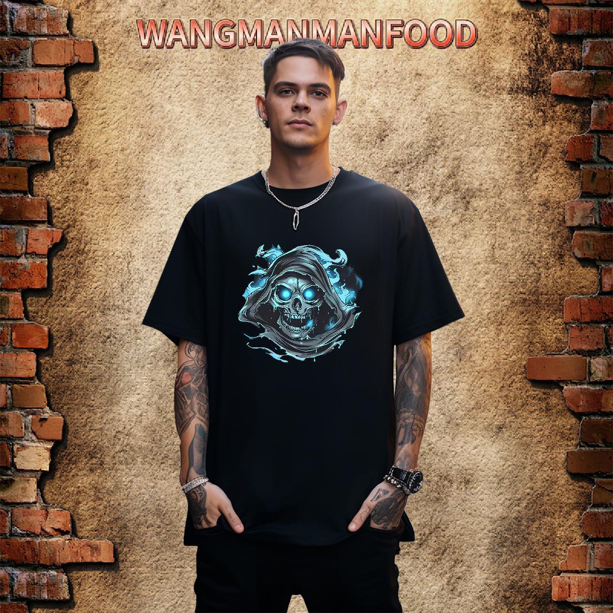 Brand T-Shirts for Men 100% Cotton 230g skull Street Wear White Plus Size Breathable Short Sleeve Men Tops Tees 2024 New Tee Shirt