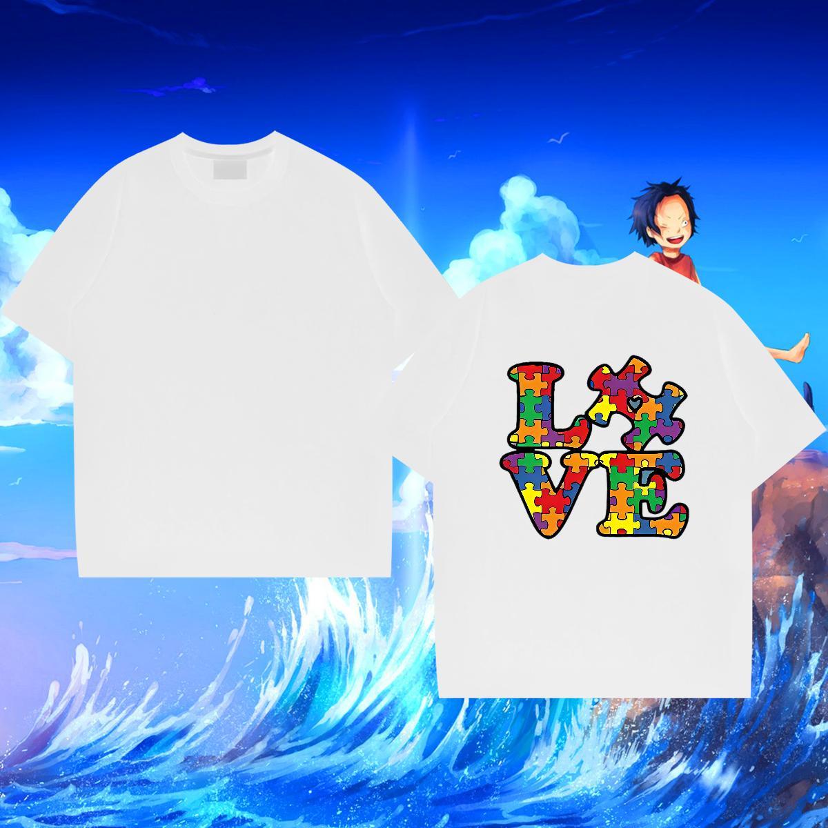Free Shipping Men T Shirts 230g Pure Cotton letter Street DIY Anime Breathable Soft Men Clothes T-Shirt Fashion New Tees