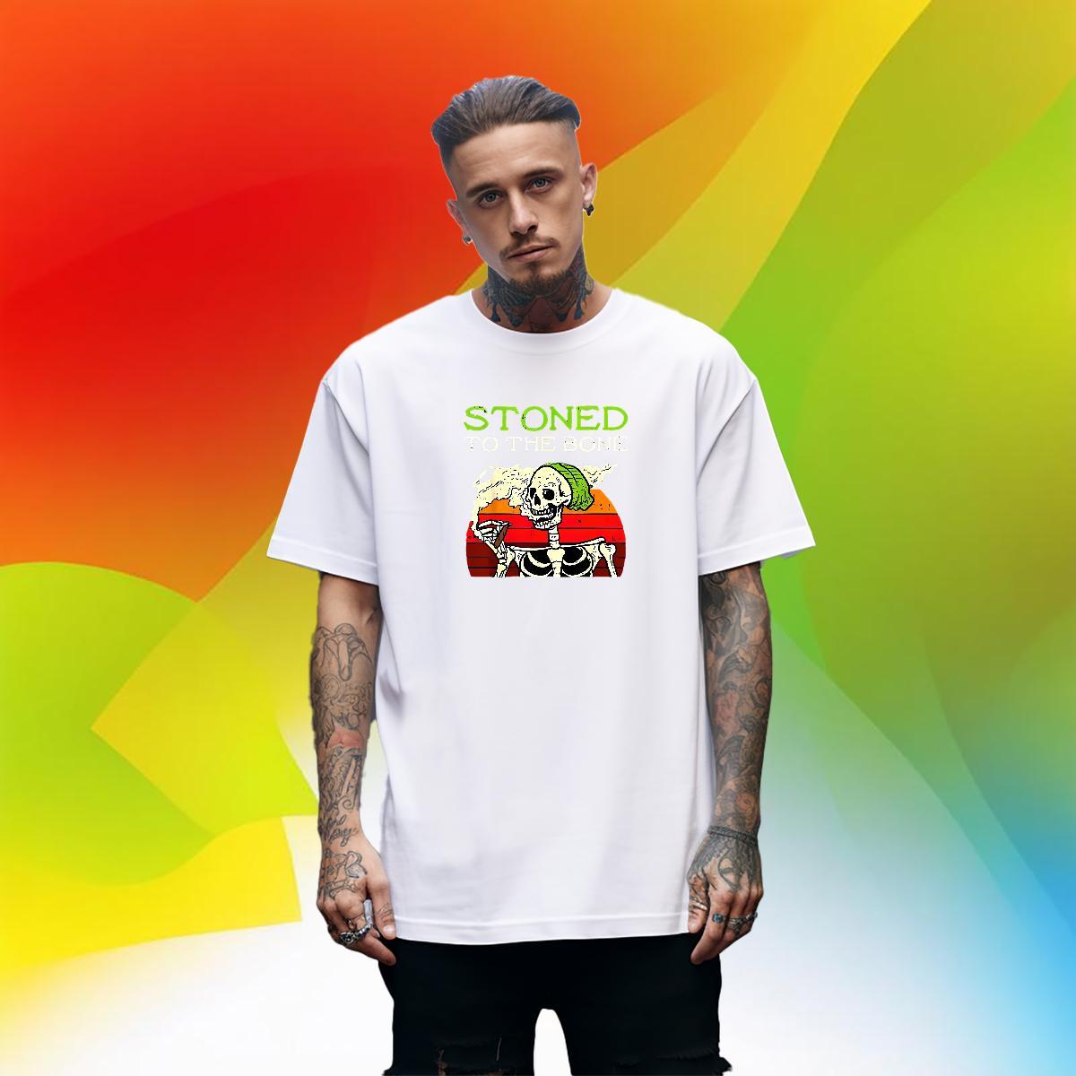 Cool Design T Shirts Men 230g Pure Cotton skull Street Casual Black White Breathable Short Sleeve Mens Tshirts New Tees