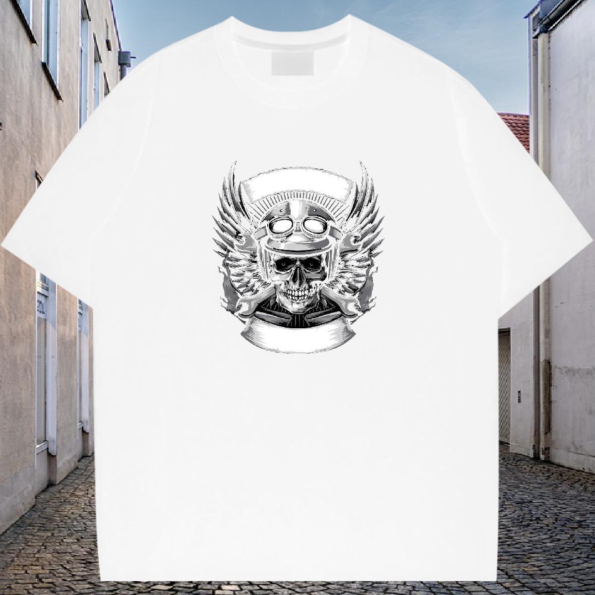 Loose Fit T Shirt For Man 230g Cotton skull Anime Printing Street Graphic Breathable Short Sleeve Couples T Shirts Wholesale Clothings