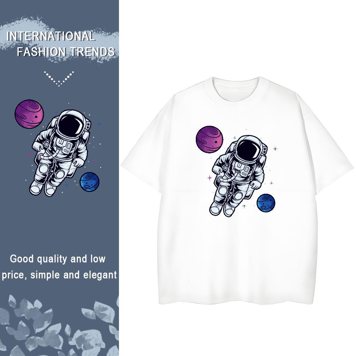 Free Shipping Unisex Tshirts 230g 100% Cotton universe Casual Beach T Shirt For Woman Breathable Soft Custom Print Oversized Polos