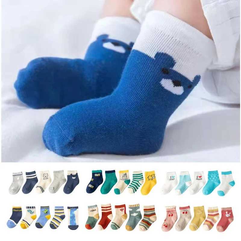 5Pairs Baby Socks Girl Boy Toddler Socks Cotton Baby Autumn Summer Cute Cartoon Animals Children Kids Socks CL240824
