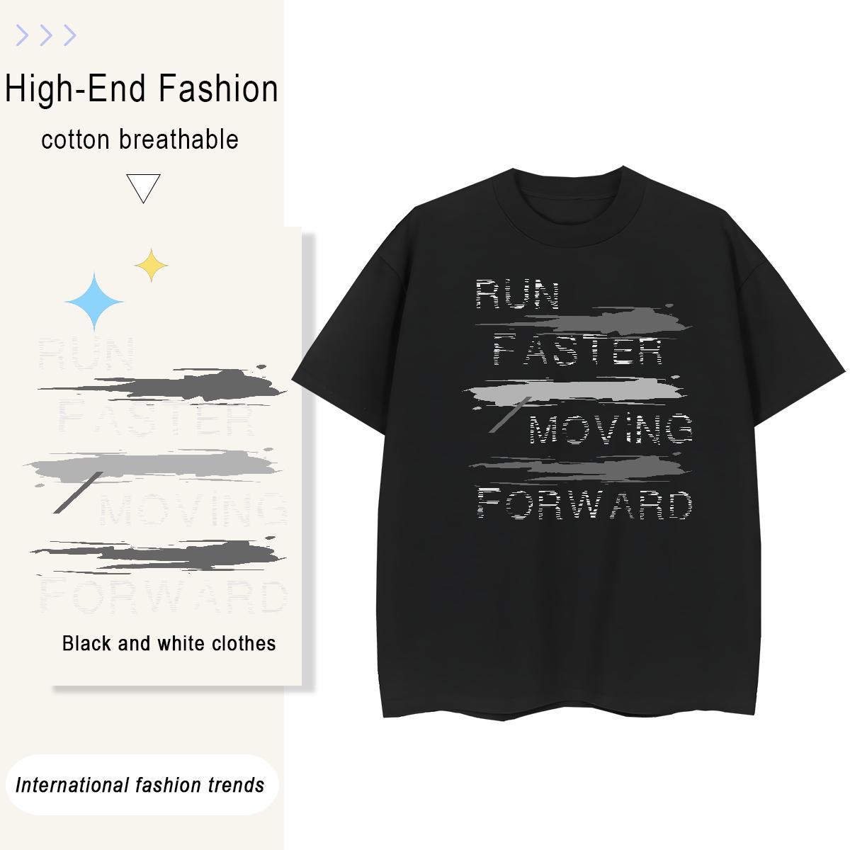 Loose fit Tshirt for Man Woman 230g 100% Cotton letter Spring Summer T Shirts Women Breathable Short Sleeve Anime Oversized Tops