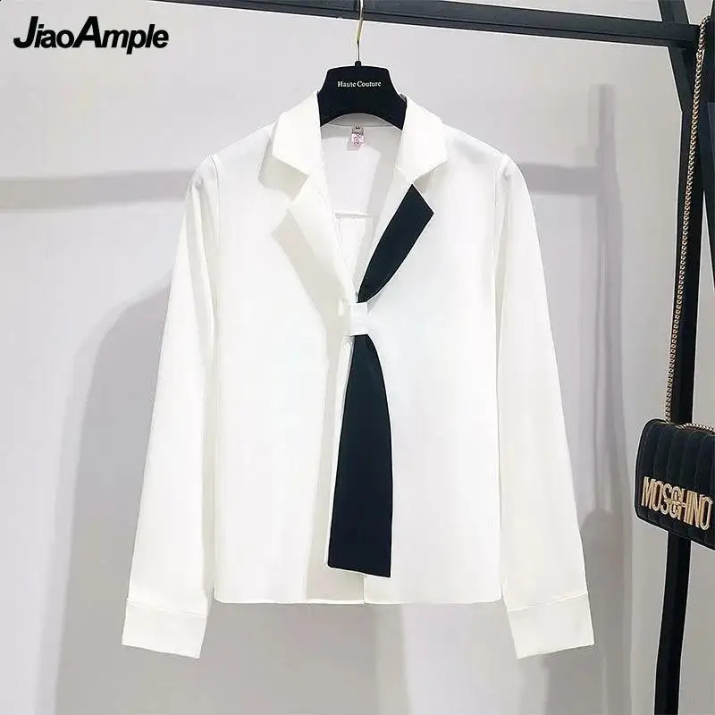 White Shirt Top Midi Skirt Two-piece Womens Professional Suit Korean Fashion Elegant Blouse Dress Set Female Clothes 240823