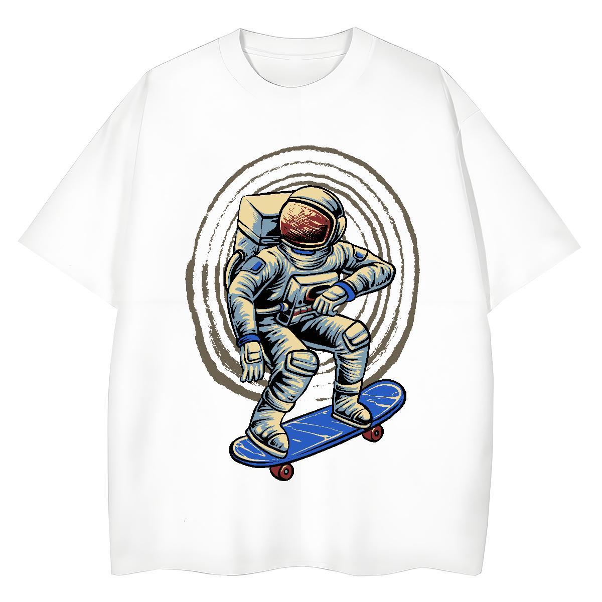 Lady Womens Tshirts 230g Pure Cotton universe Beach T Shirt For Woman Comfortable Cartoon Print Top Shirts