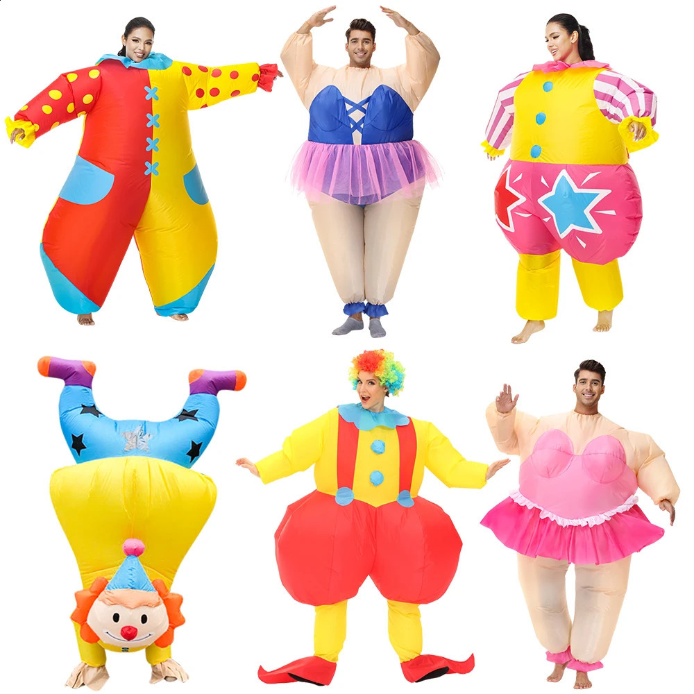 Adult Sumo Ballet Performer Clown Inflatable Costume Purim Halloween Christmas Anime Cosplay Horror Mascot Party Fun Set w240824