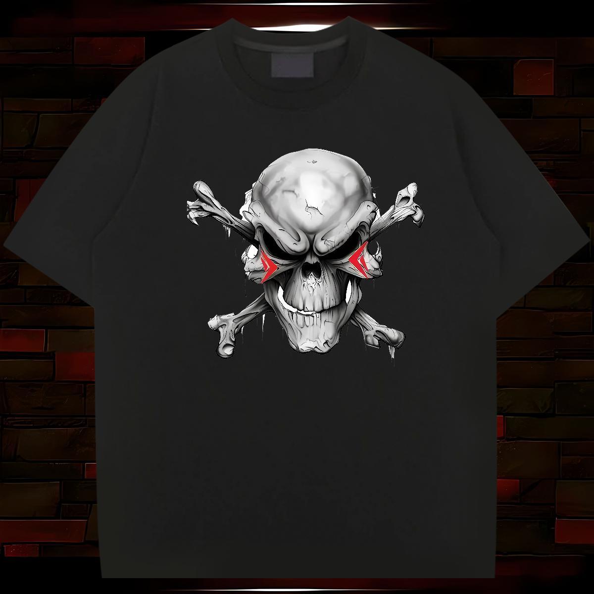 Comfortable T Shirt For Man 230g Cotton skull Anime Printing Street Custom Printed Breathable Soft Men Tshirts Fashion Design Tees Shirts