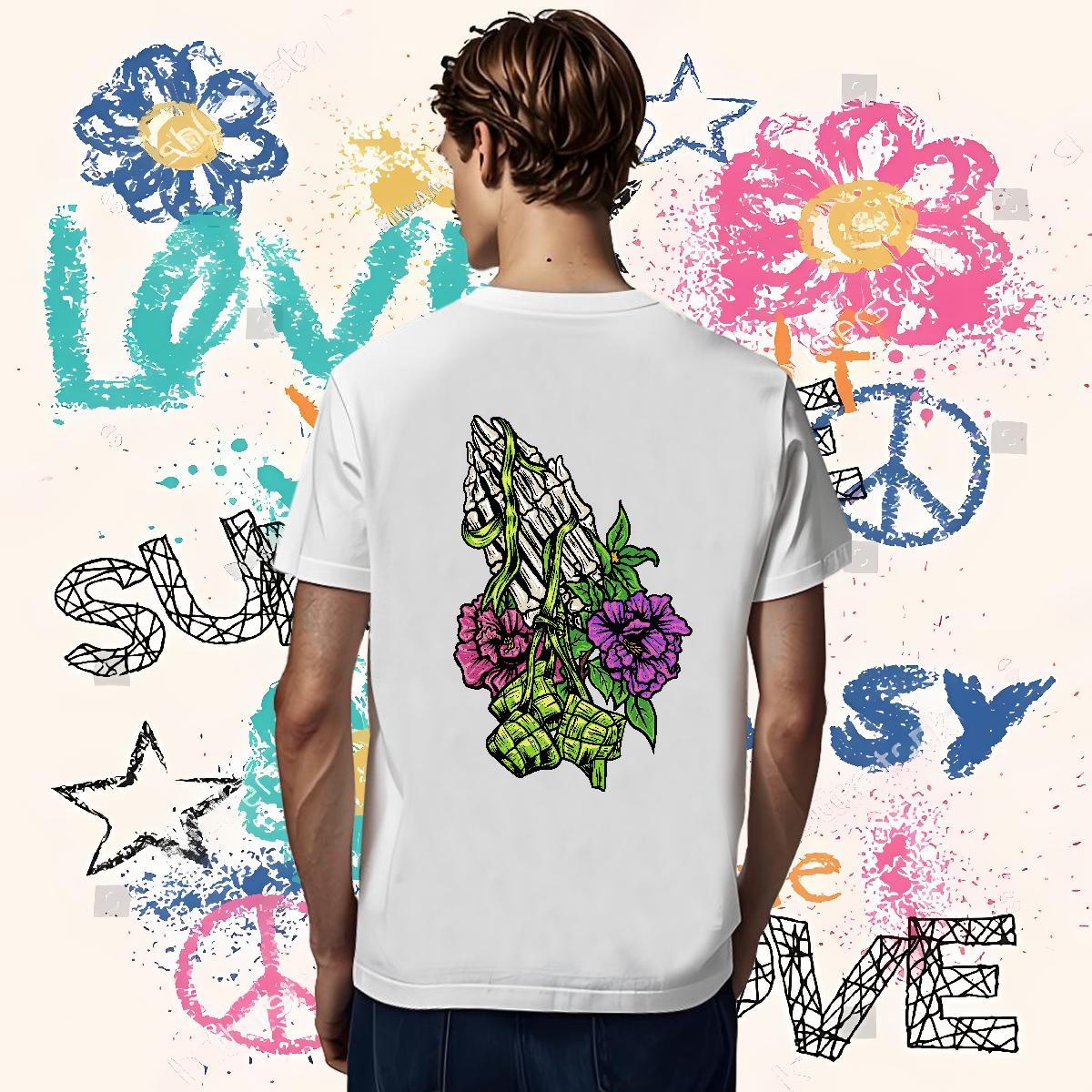 Brand Man T Shirts 230g 100% Cotton skull Hip Hop Street Custom Big Size Breathable Crew Neck Men Tees 2024 Summer Top Tees