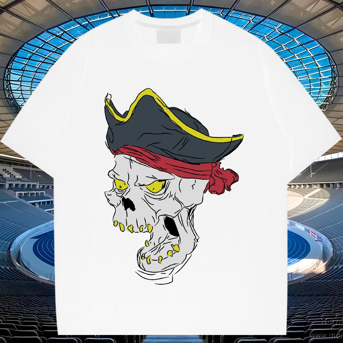 Cool Design Man T Shirts 230g 100% Cotton skull Beach Plus Size Cartoon Breathable Short Sleeve Mens Tshirts Stylist Tees Shirts