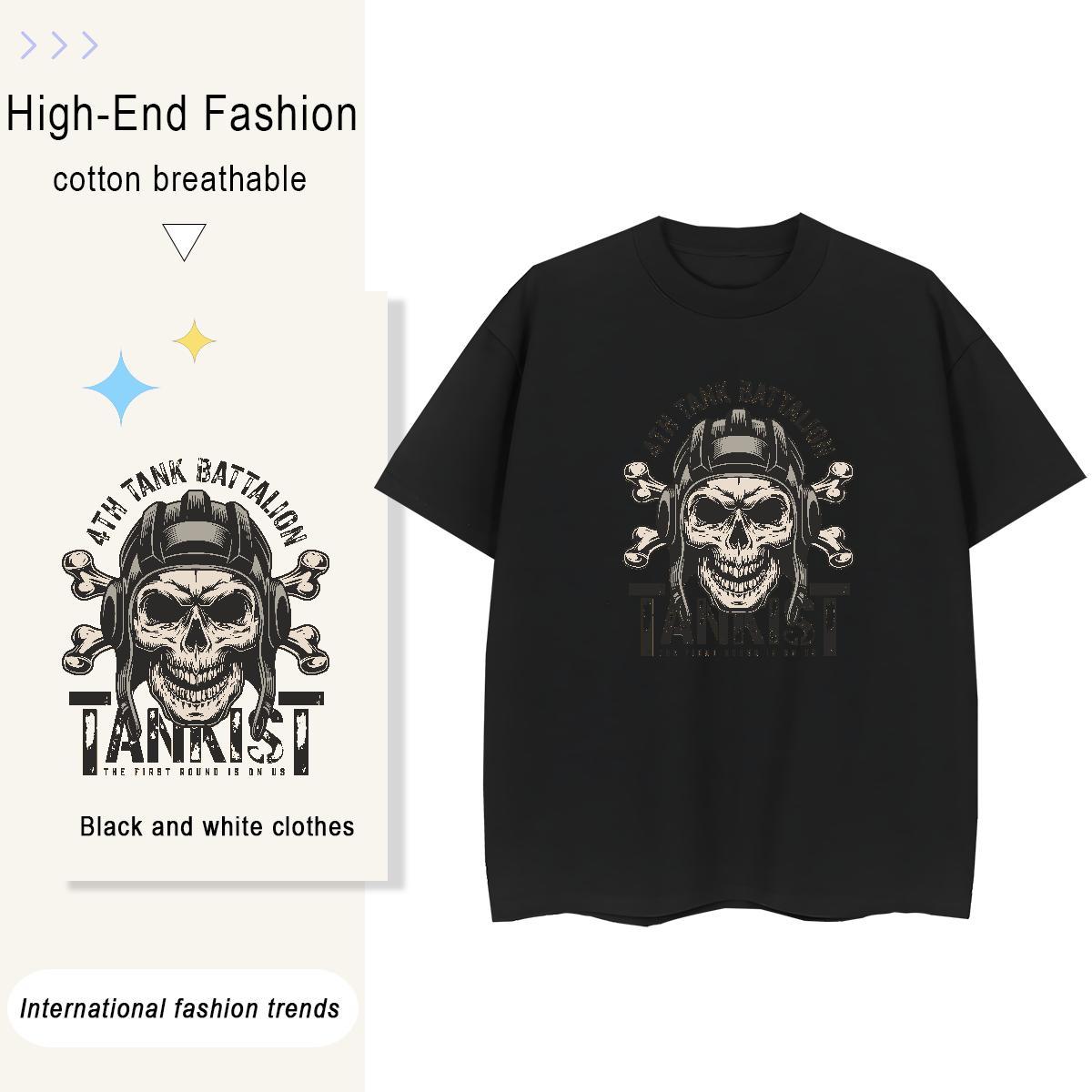 Cool Mens T Shirts 100% Cotton 230g skull Casual Daily Wear Oversized 3XL 4XL Crew Neck Men Tees 2024 Designer Tees Shirts