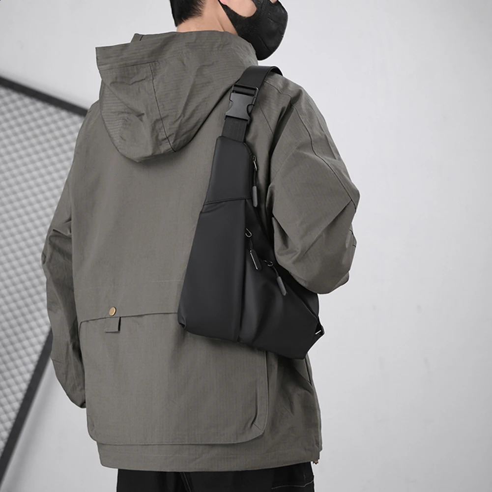 Anti Theft Travel Bag for Men with Adjustable Strap Slim Sling Bag Multi-Pocket Crossbody Bag Solid Hobo Bag for Hiking Sports 240823