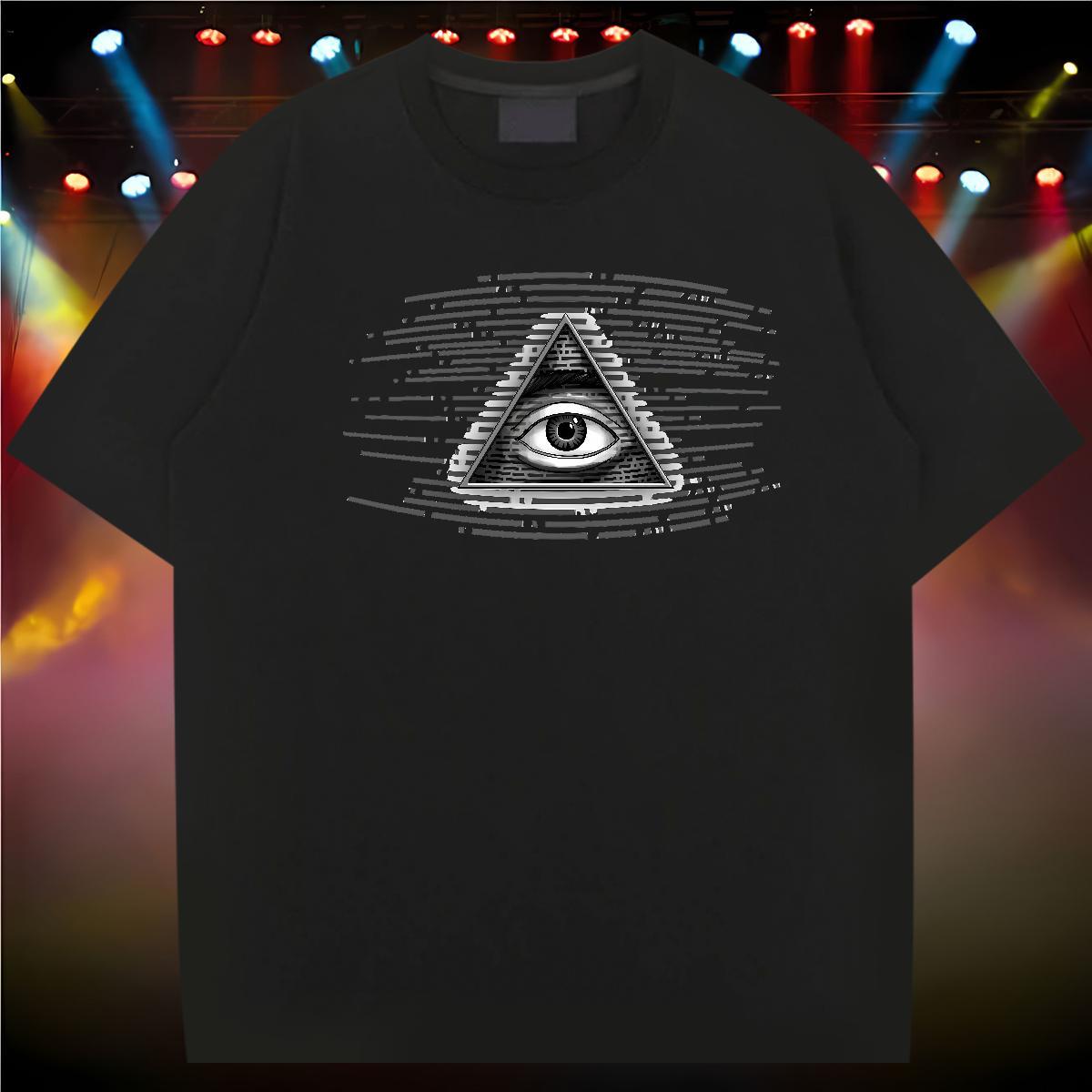 TOP Quality Man T Shirts 230g Pure Cotton eye of the devil Sports Casual White Plus Size Breathable Short Sleeve Men Tees Customized Clothes