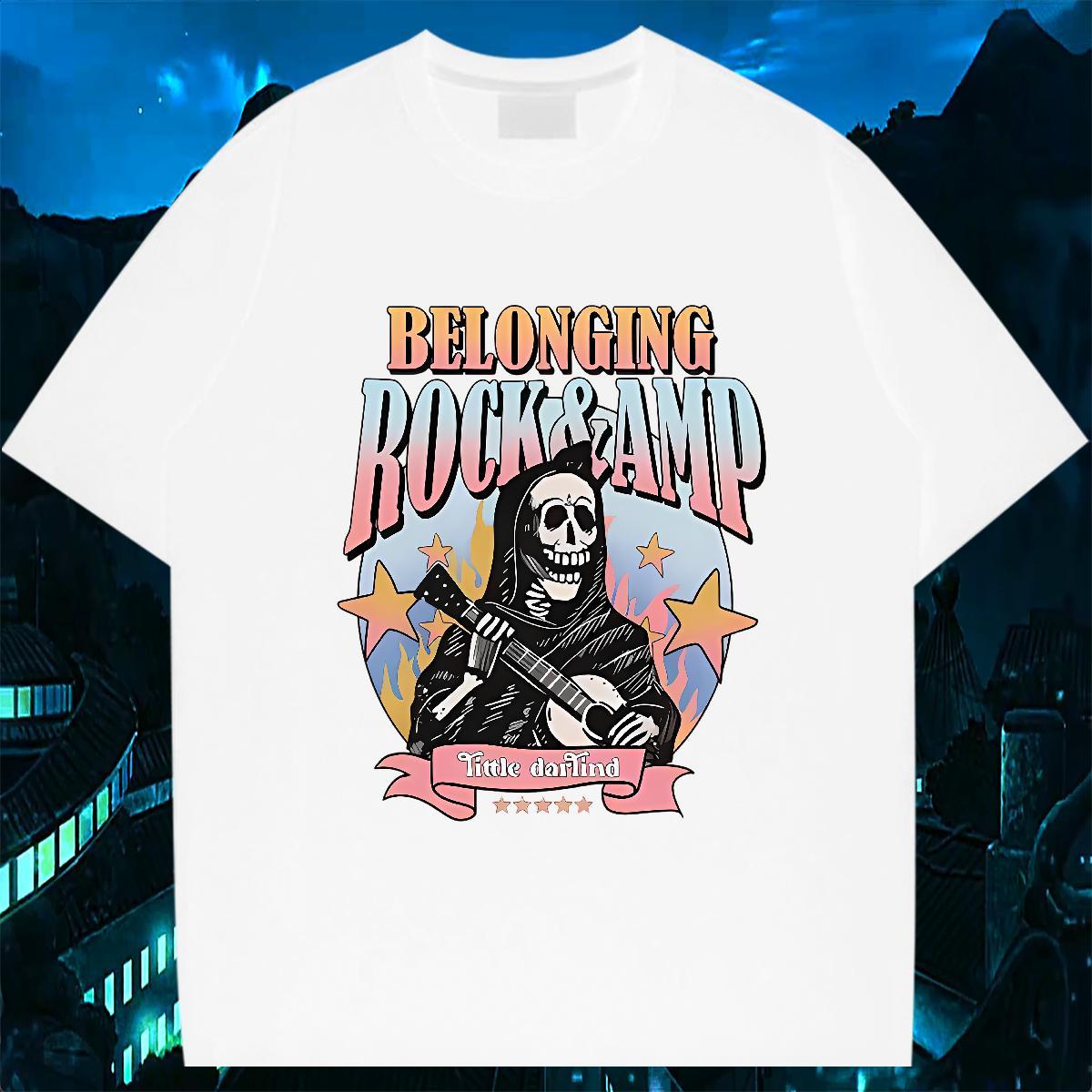 Free Shipping Mens T Shirts 100% Cotton 230g skull Outdoor Black Oversized Round Neck Short Sleeve Men Clothes T-Shirt 2024 Designer Tops Shirt