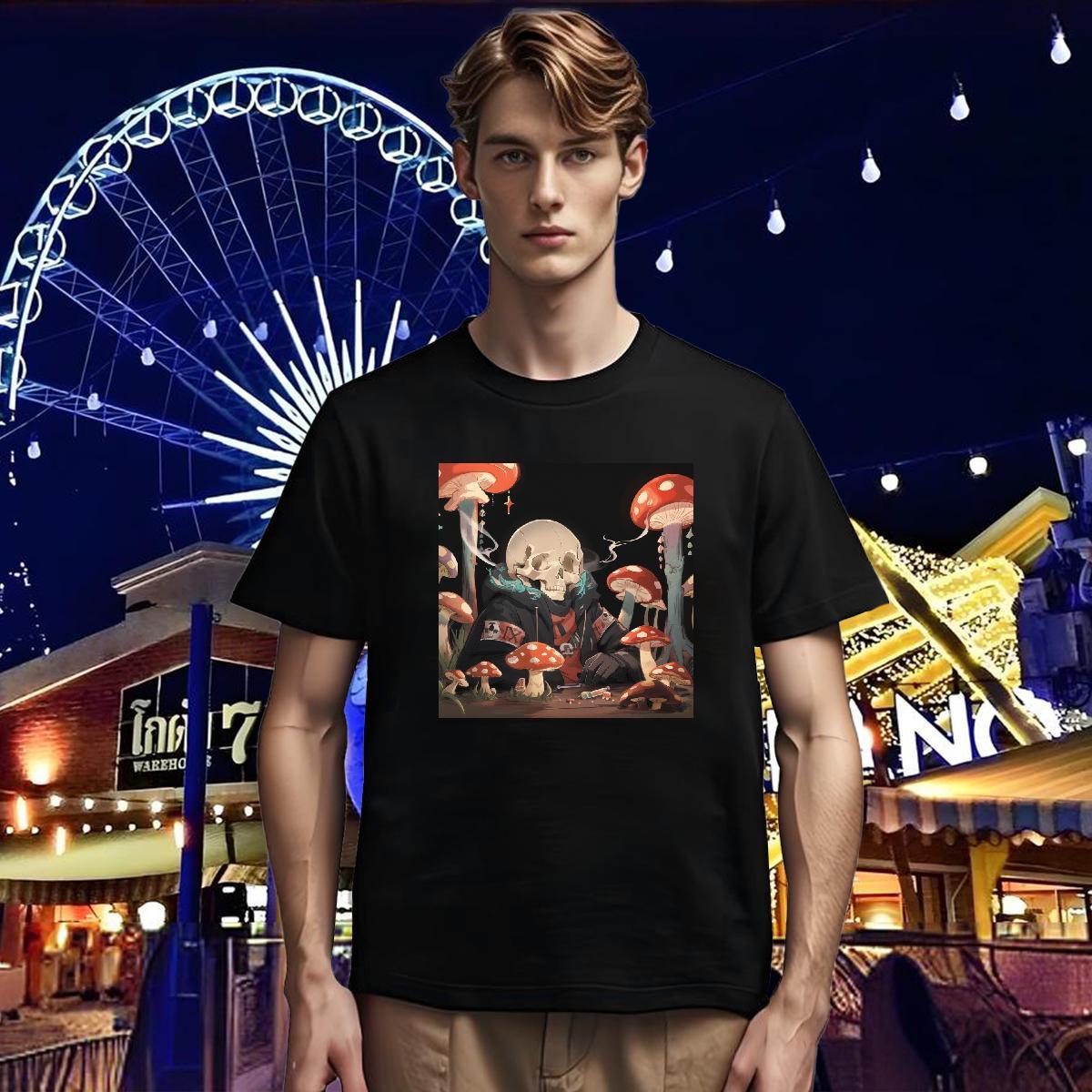 Cool T-Shirts for Men 100% Cotton 230g skull Casual Daily Wear Plus Size Cartoon Breathable Short Sleeve Mens Tshirts 2024 Summer Tees