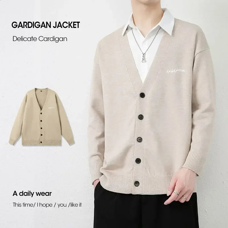2014 SpringAutumn Mens Knitted Sweater Open Skirt Casual Jacket Bottom Thin Long Sleeve 240824