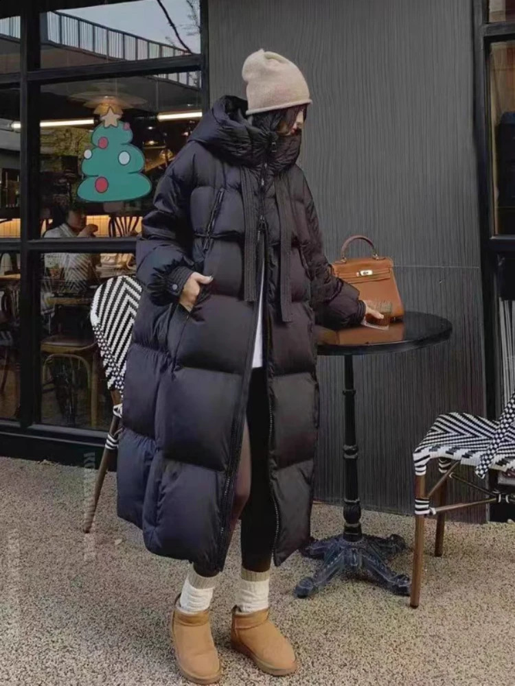 Fashions Long Womens Winter Down Jacket Loose Hooded Coats Thicken Warm White Duck Highend Parkas Light Outwear 251022
