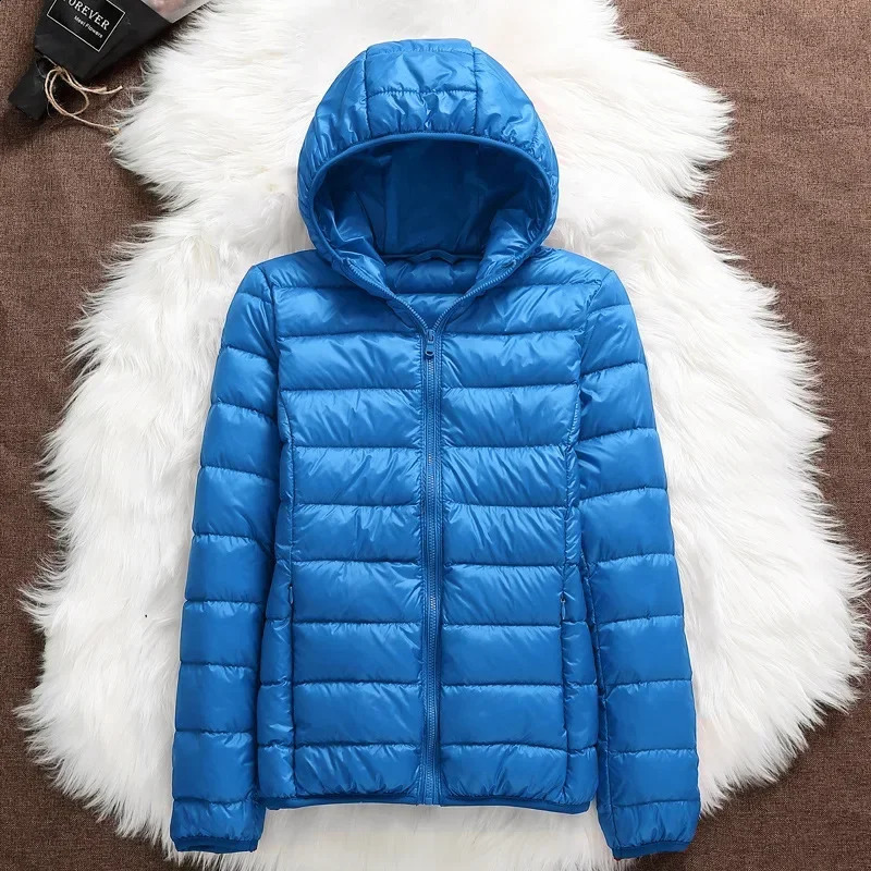 15 Colors Women Puffer Jackets Plus Size 5XL 6XL 7XL Spring Autumn Hooded Female Ultra Lightweight Packable Down Coats 240823