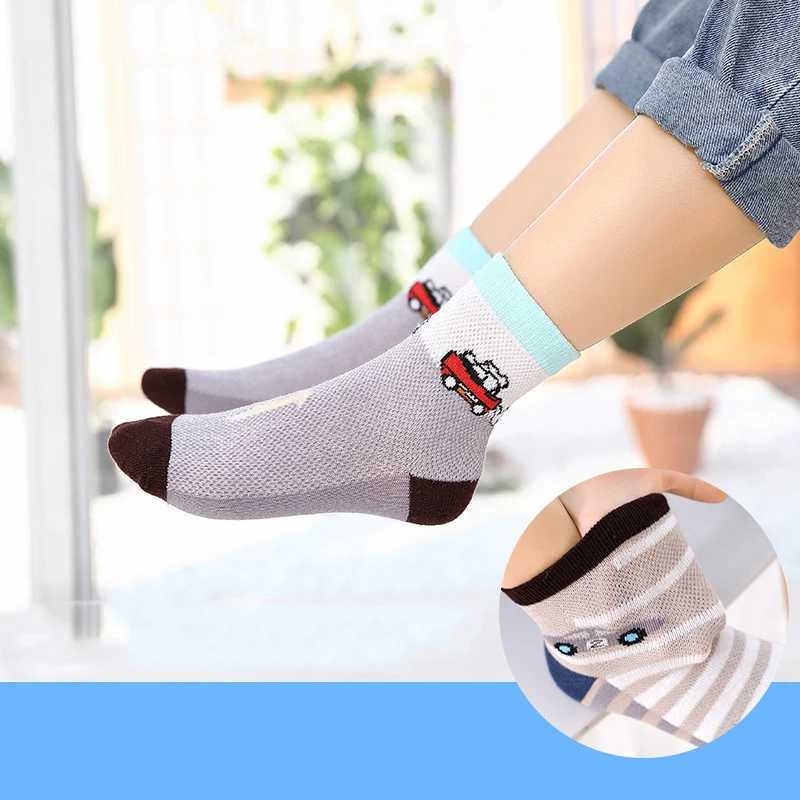 2024 New Spring Summer Children Socks Mesh breathable Car Style Cotton Boys Socks 3 -15 Year Kids Socks 5 Pairs/Lot CL240824