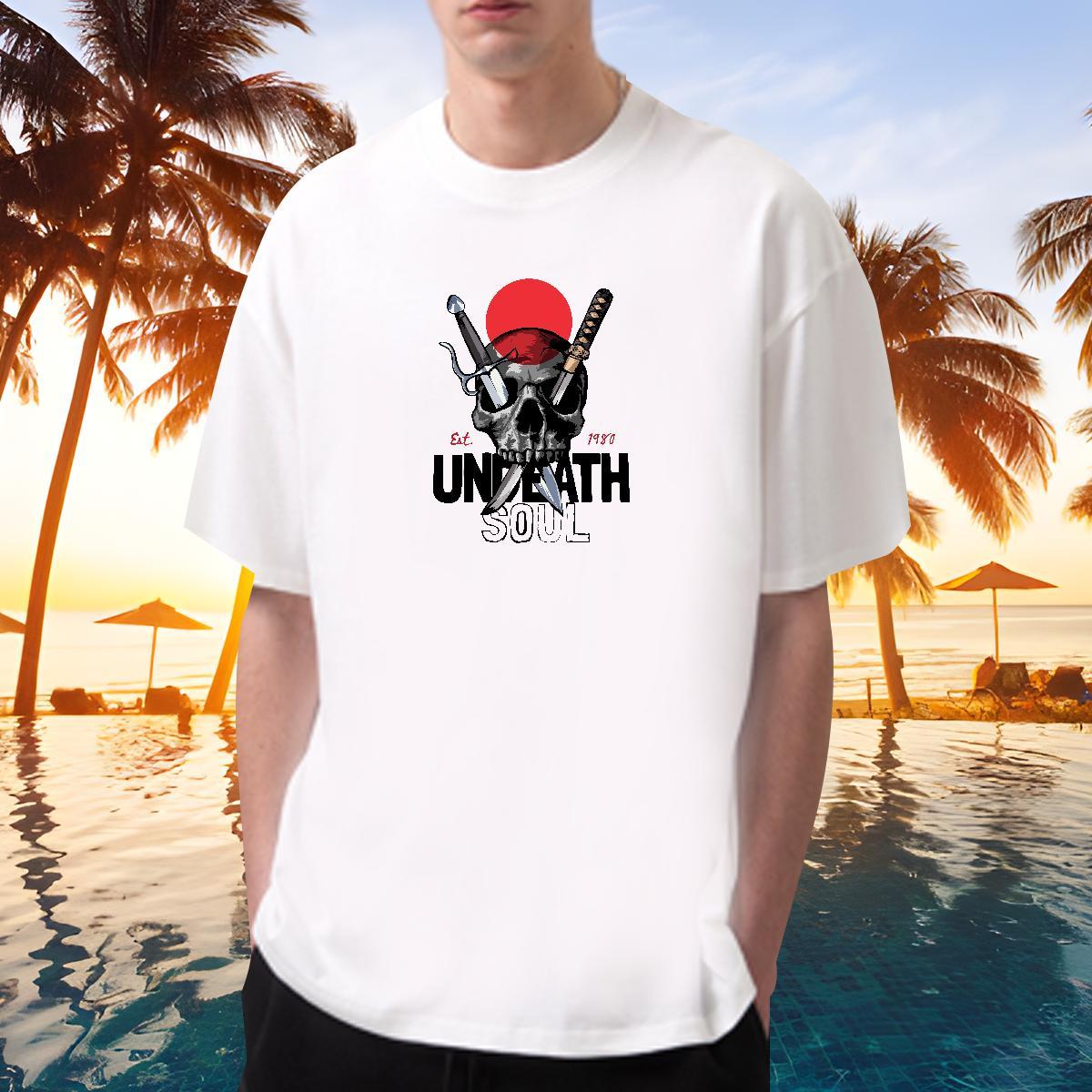 High Quality T Shirt For Man 100% Cotton 230g rapier Anime Printing Street Oversized 4XL O Neck Short Sleeves Men Clothes T-Shirt Stylist Wear