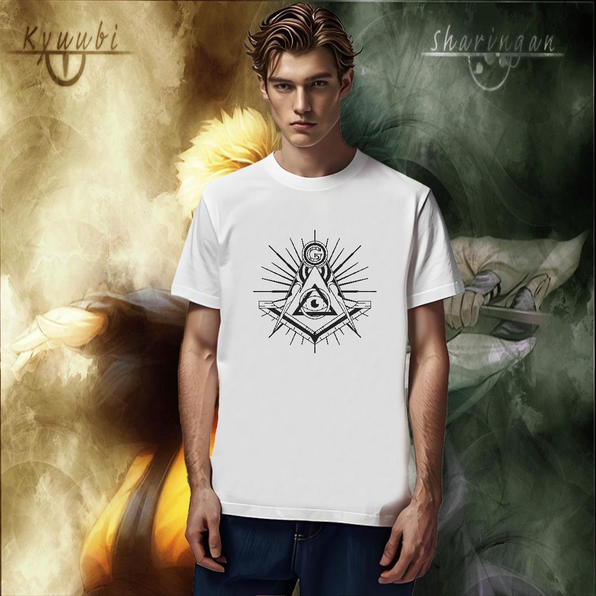 Free Shipping T Shirts Men 230g Pure Cotton eye of the devil Street Casual Custom Big Size Breathable Crew Neck Men Clothes T-Shirt Customized Tee Shi
