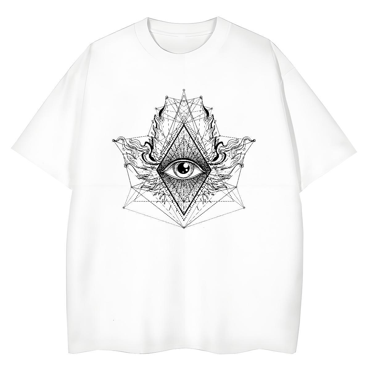Wholesale T shirt 230g 100% Cotton eye of the devil Spring Summer Custom Print Oversized Breathable Crew Neck Mens Tshirts 2024 New Tees