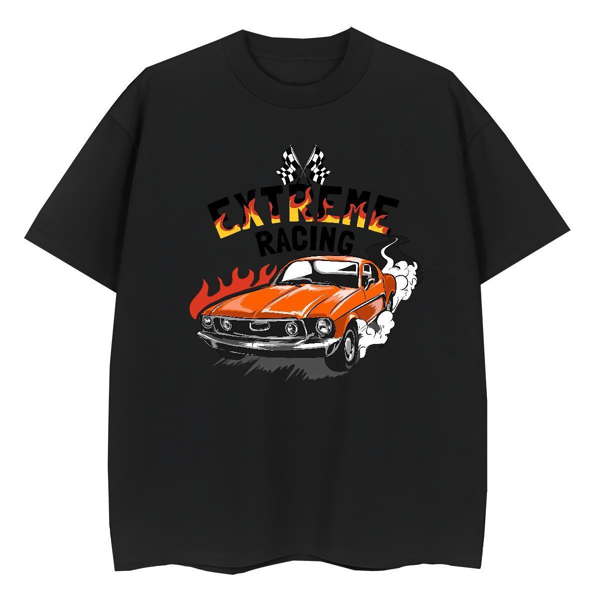 Popular Men T Shirts 230g Cotton car Anime Printing Street DIY Logo Oversized Breathable Short Sleeve Tshirts 2024 DIY Clothings