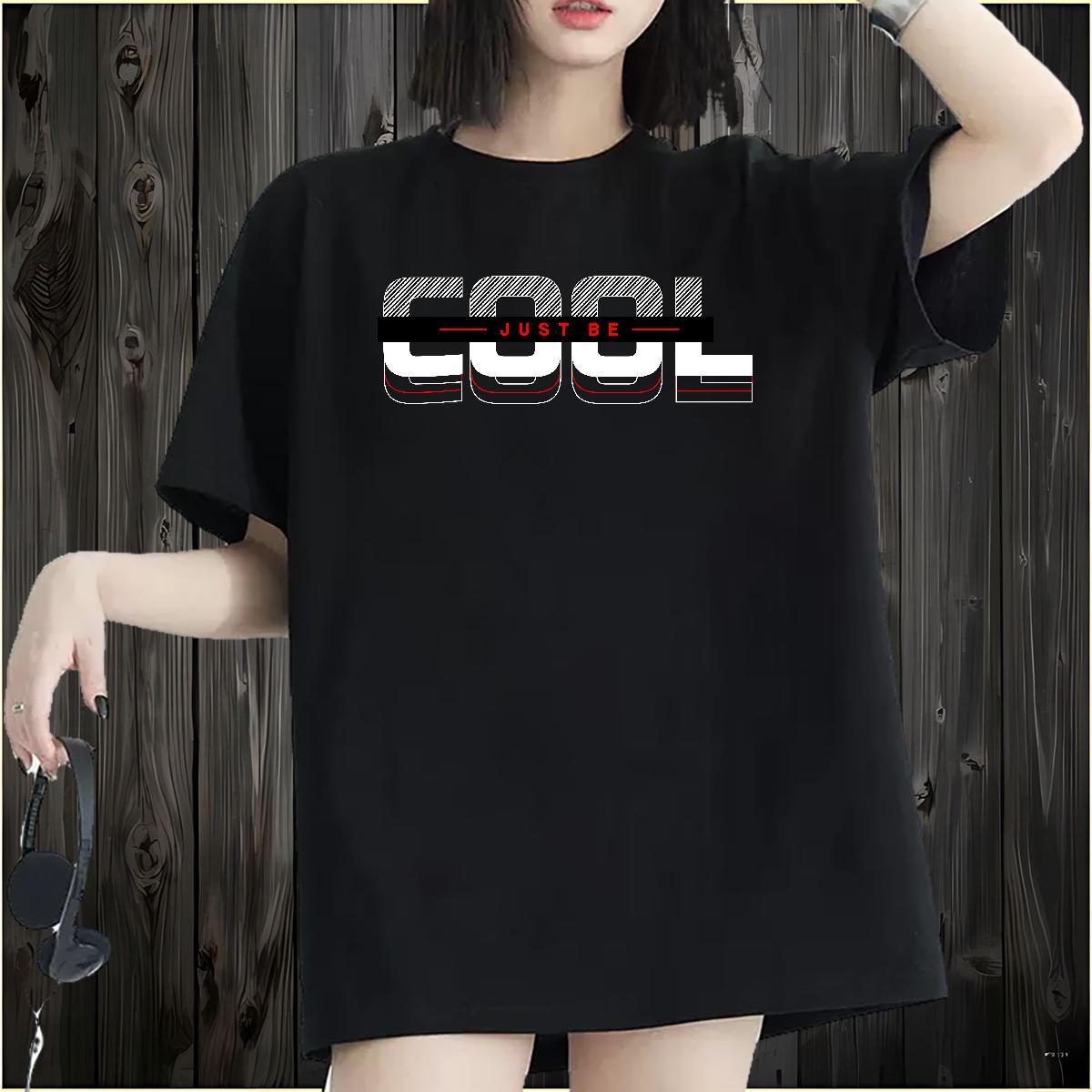 Lady Lady T shirt 230g Cotton cool Casual Beach T-Shirts Breathable Anime Print Top Tees