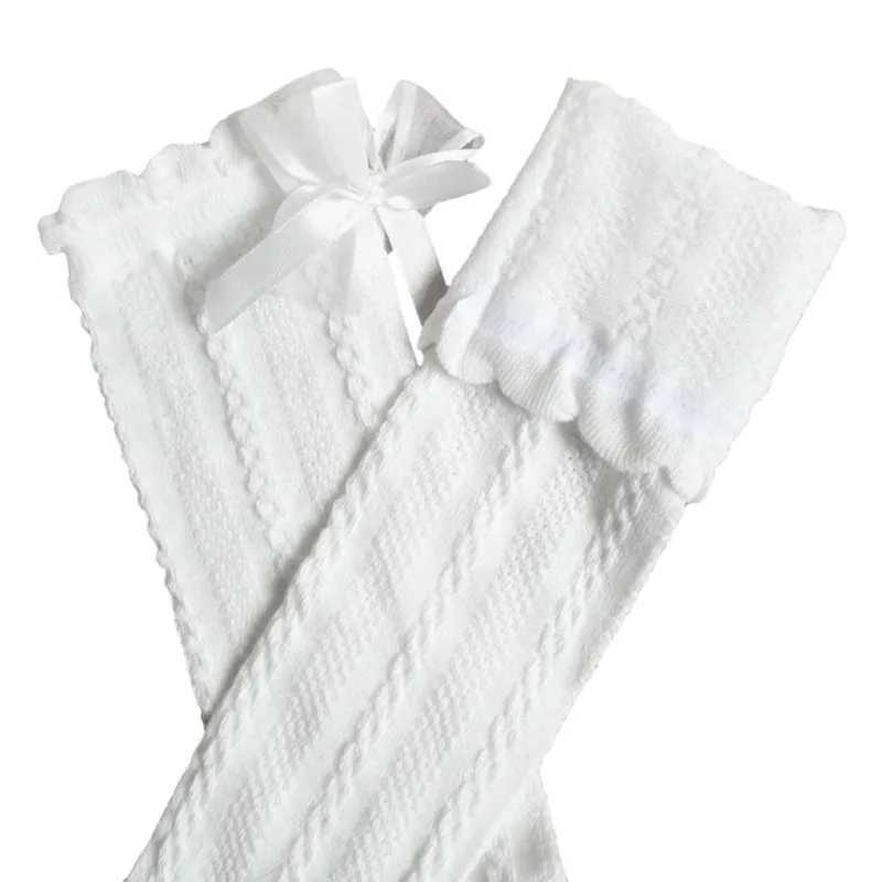 Baby Girls Knee High Socks Long Kids Soft Cotton Ruffle Lace Socks Children School Uniform Socks Mid-calf Socks Leg Warmers CL240824