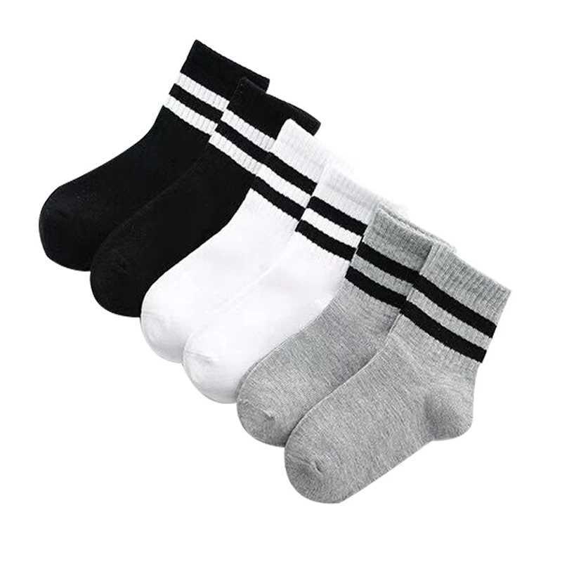 3 Pairs / Lot Boys Socks Spring Autumn Stripe High Quality Cotton Brand Student Kids Socks 3-15 Year Children Socks CL240824