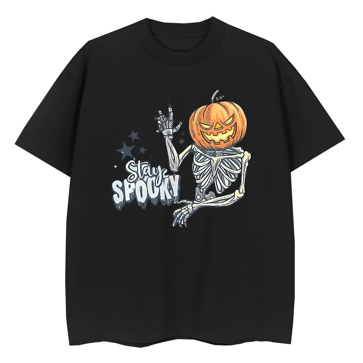 Cool Design T-Shirts 230g Cotton skull Street wear Hip Hop Black Oversized Breathable Short Sleeve Men Clothes T-Shirt Fashion Casual Tops Shirt