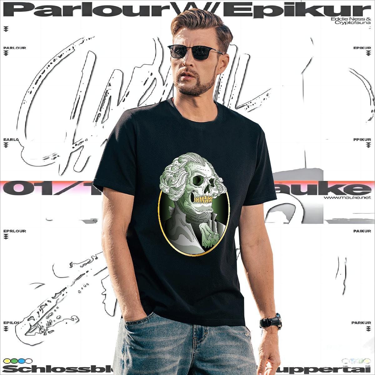 Cool Design T Shirt For Man 230g Cotton skull Beach Cartoon Print Crew Neck Breathable Men Tops Tees Designer Polos