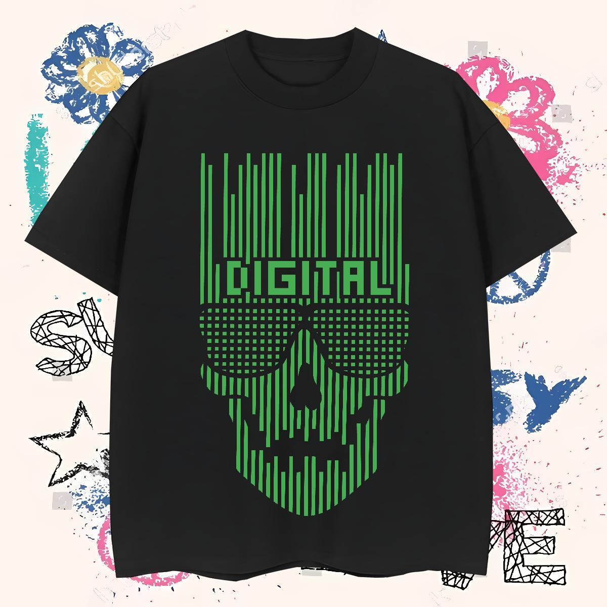 Designer T Shirt For Man 230g Pure Cotton skull Casual Daily Wear Asian Size Short Sleeve O-Neck Men Clothes T-Shirt Factory Direct Tshirts