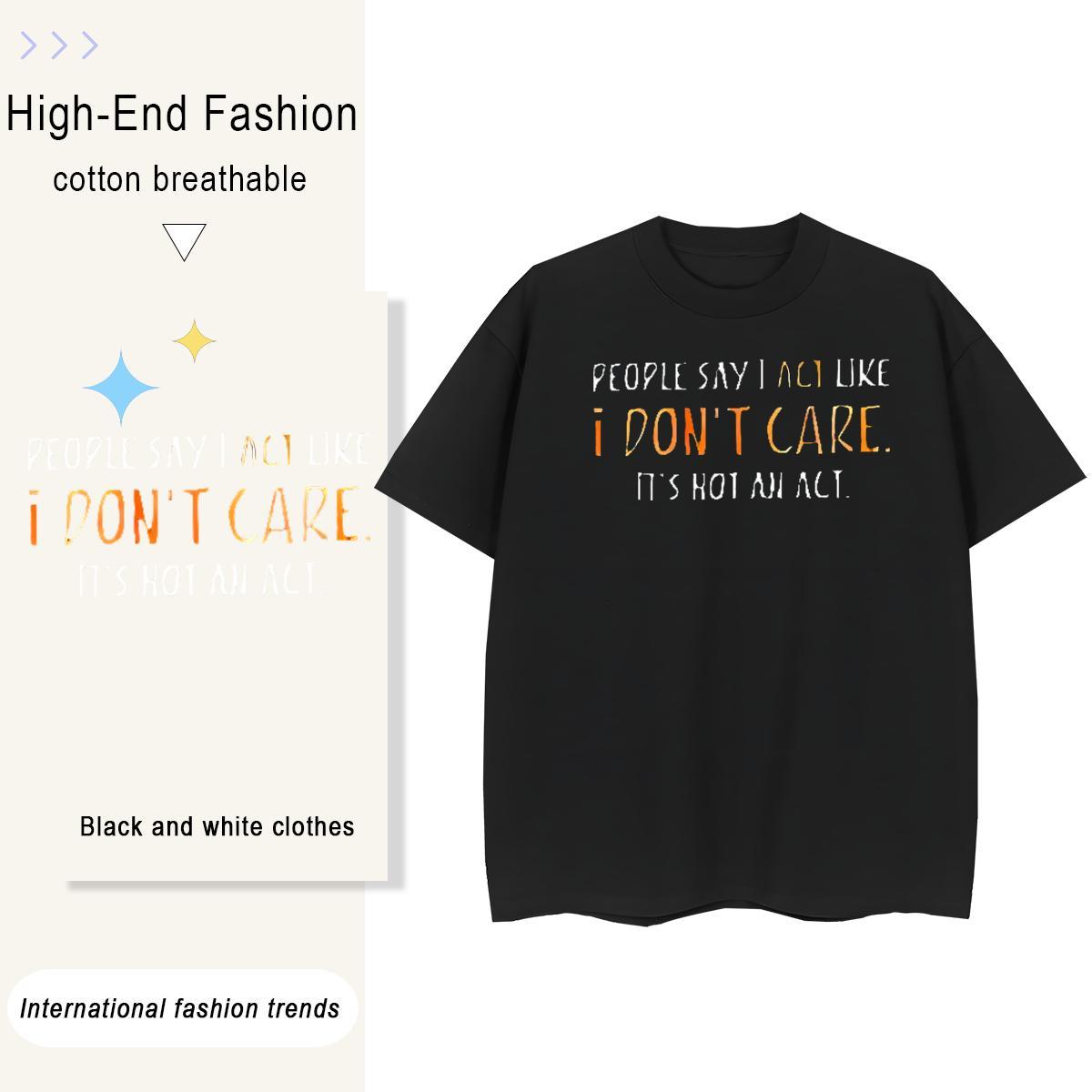 Loose Unisex Tshirts 100% Cotton 230g letter Sports Casual T Shirts Women Breathable Soft Oversized Tee Shirt