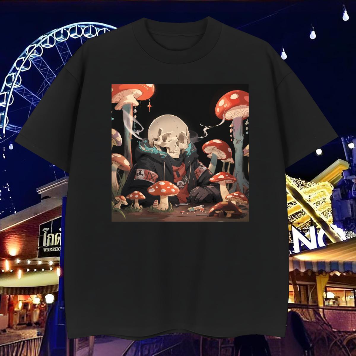 Cool T-Shirts for Men 100% Cotton 230g skull Casual Daily Wear Plus Size Cartoon Breathable Short Sleeve Mens Tshirts 2024 Summer Tees