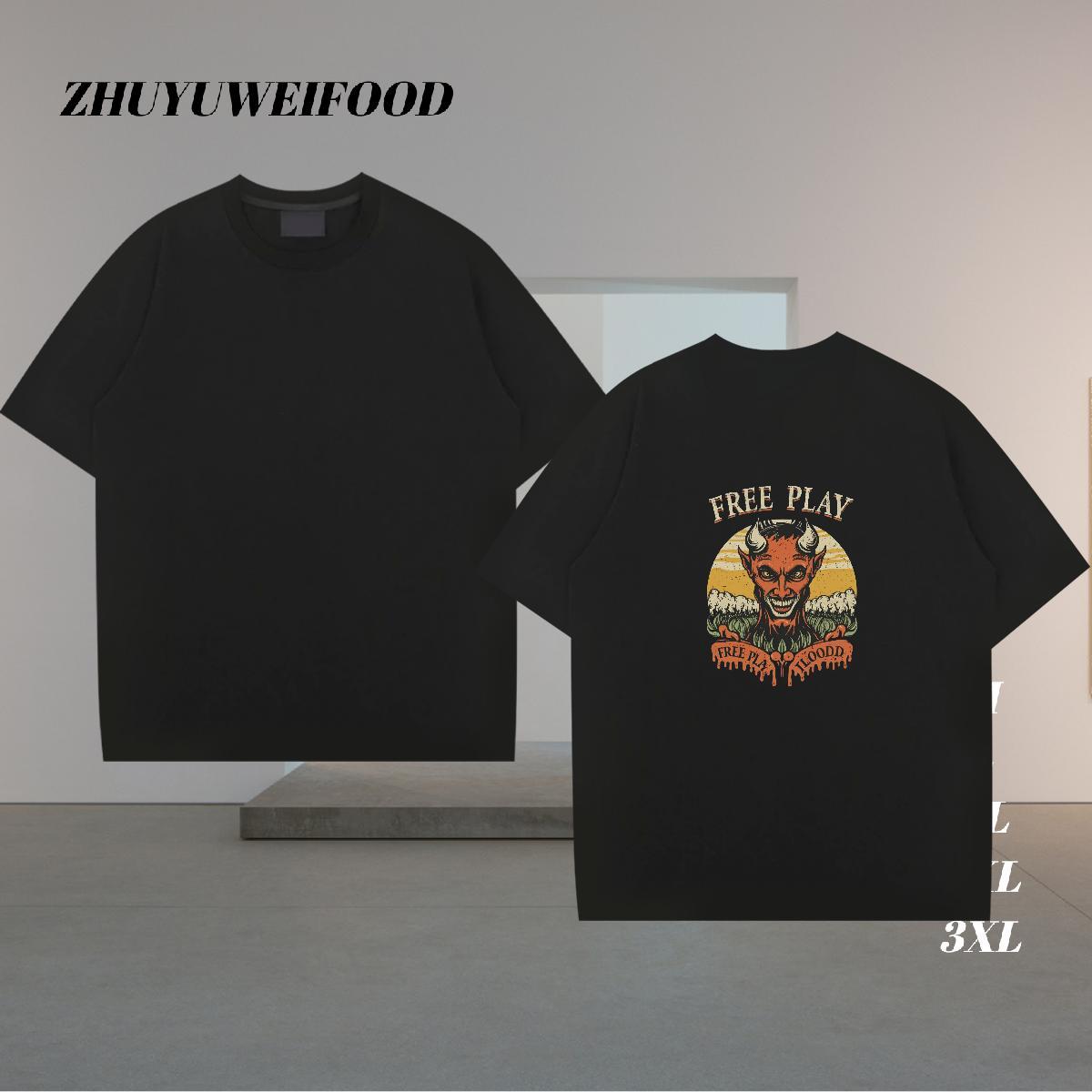 Cool Design Men T Shirts 230g Cotton skull Hip Hop Street Custom Print Plus Size Breathable Short Sleeve Tshirts 2024 Designer Tee Shirt
