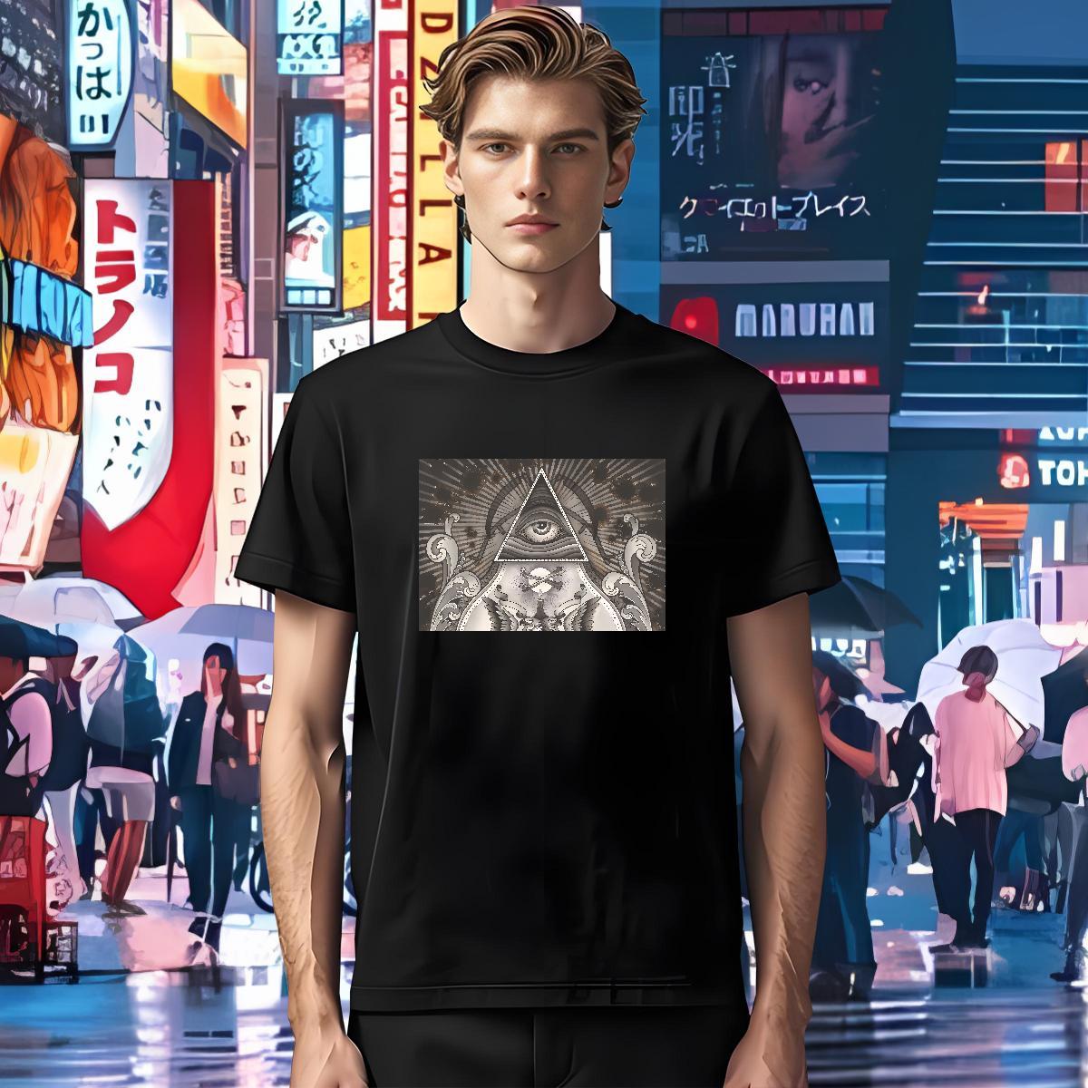 TOP Quality T-Shirts 230g Pure Cotton eye of the devil Summer Casual Custom Big Size Breathable Short Sleeve Mens Tshirts Classic Tops