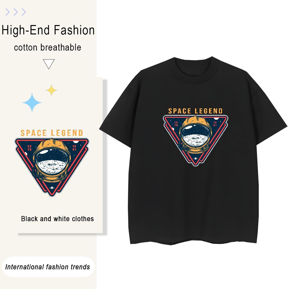 Free Shipping Unisex Tshirts 230g 100% Cotton outer space Hip Hop Street Woman T Shirts Crew Neck Custom Printing Top Tees