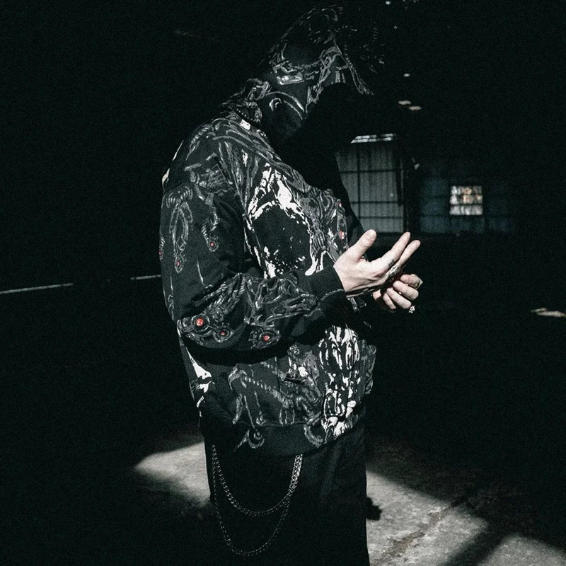 Y2k Womens Clothing Hoodies Sweatshirt Pullover Long Sleeved Tops Vintage Street Oversized Dark Skull Print Pattern Cool 240814