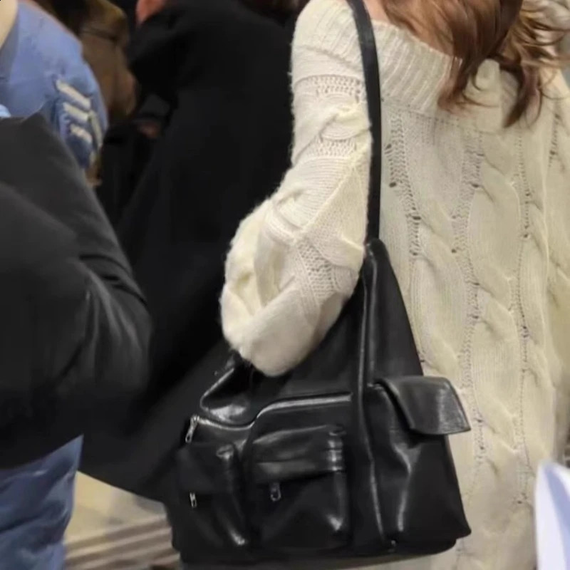 DHXJ Japanese Punk Y2k Aesthetic Crossbody Bags Vintage Simple Shoulder Handbags Casual Trendy All Match Tote Bag Women 240824