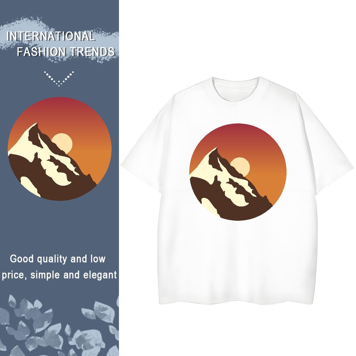 Nice Women Tshirts 230g Cotton sky Daily Outfit T-Shirts Breathable Floral Print Tops