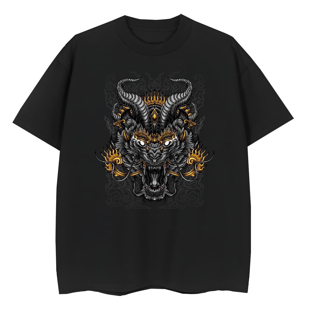 Soft Men T Shirts 230g Pure Cotton ferocity Casual Daily Wear Floral Print Breathable Couples T Shirts Customized Clothes