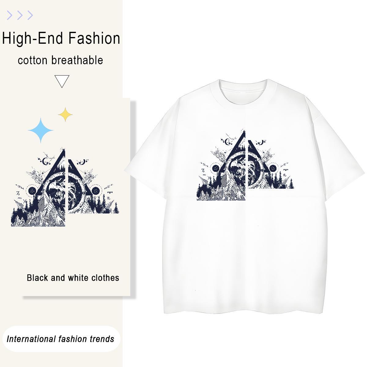 Wholesale T-Shirts 230g 100% Cotton eye of the devil Street Casual Anime Crew Neck Couples T Shirts Designer Tops Shirt