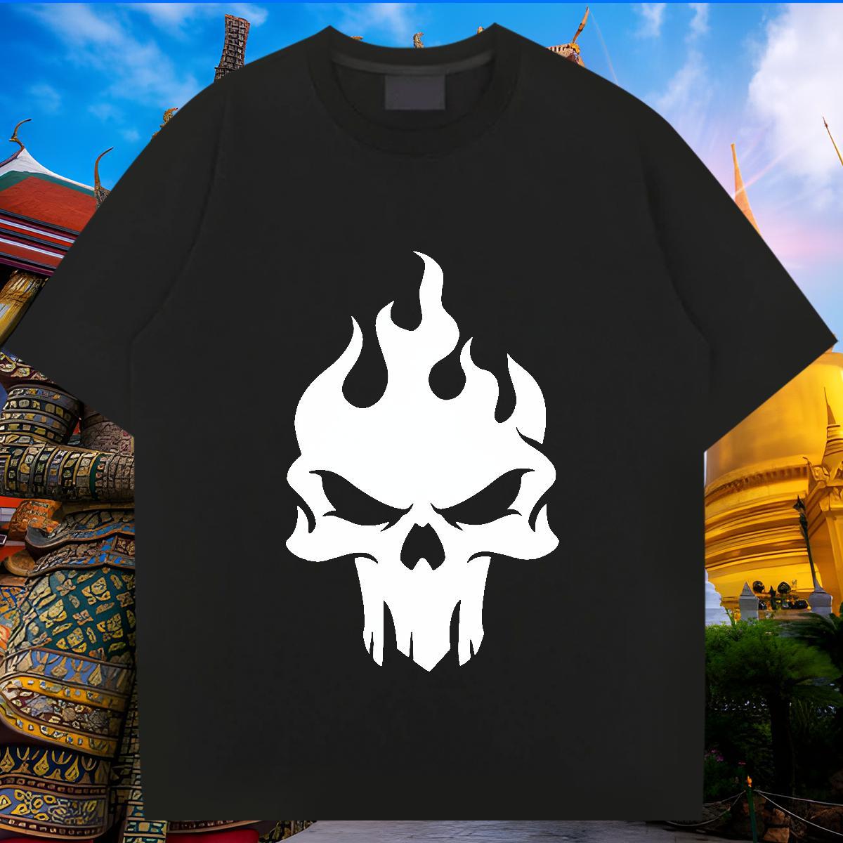 Designer T shirt 230g Cotton skull Sport Custom Anime Short Sleeve Soft Tshirts Fashion Wear