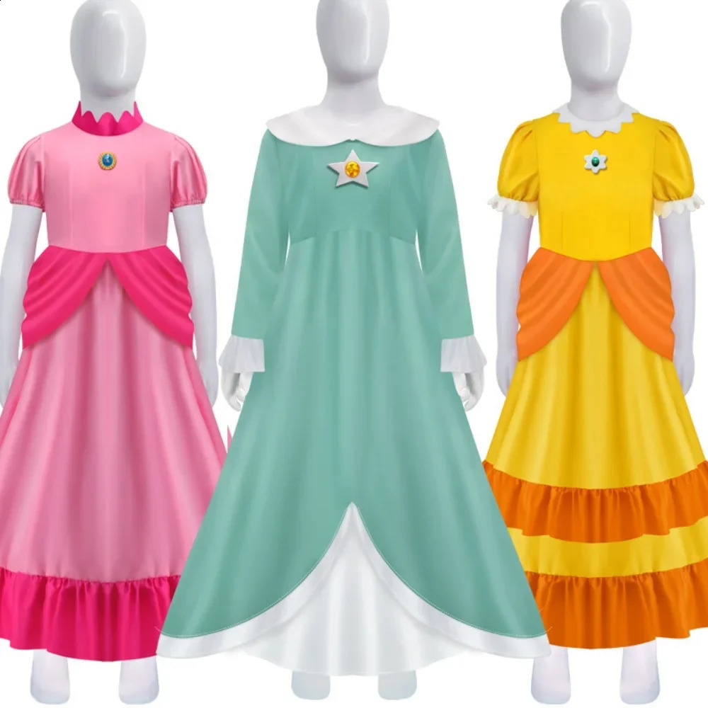 Peach Princess cosplay costume womens pink dress accessory set girls princess Halloween carnival party w240824
