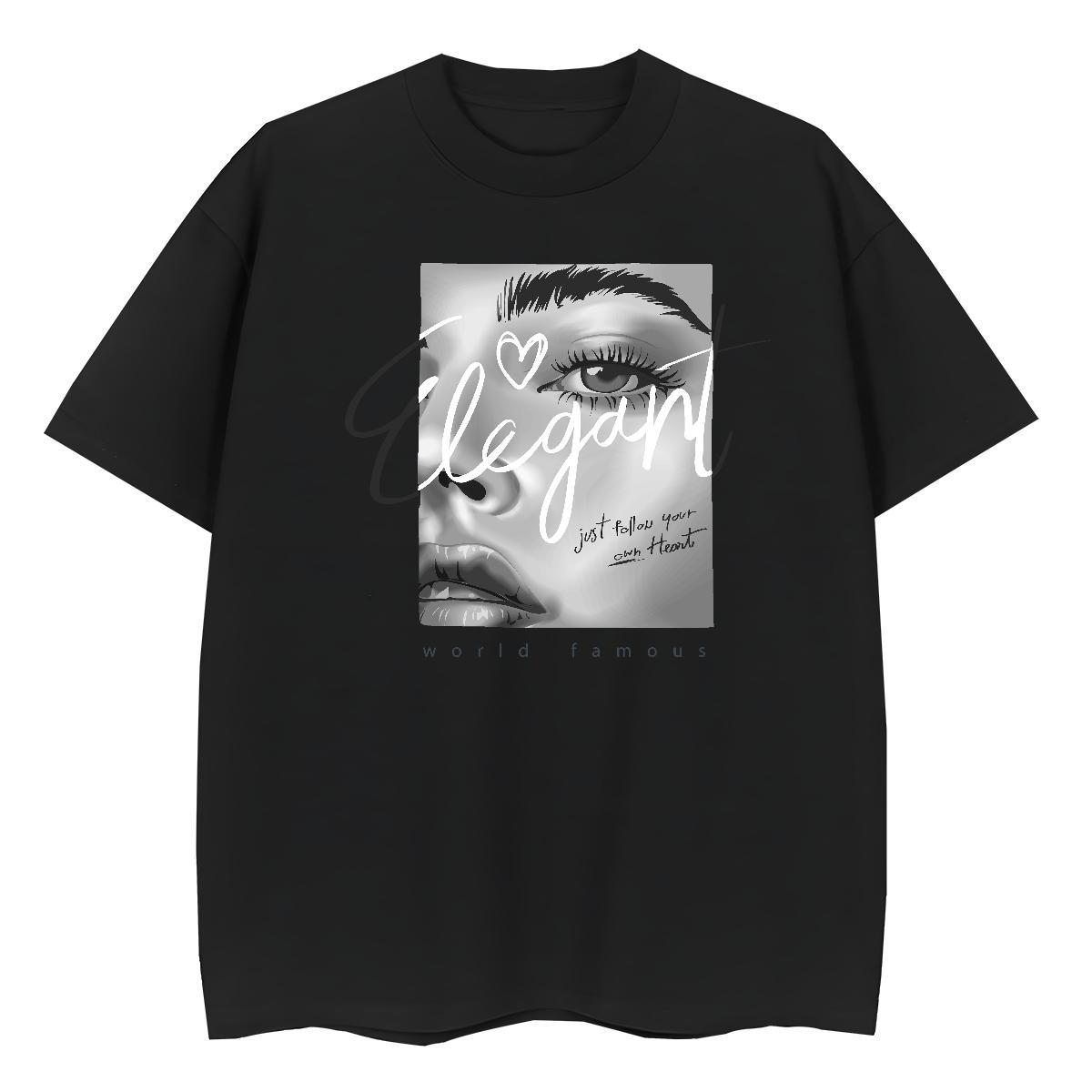 High Quality T Shirt For Man 230g Cotton eyes Spring Summer Anime Print Round Neck Short Sleeve Couples T Shirts New Designer Polos