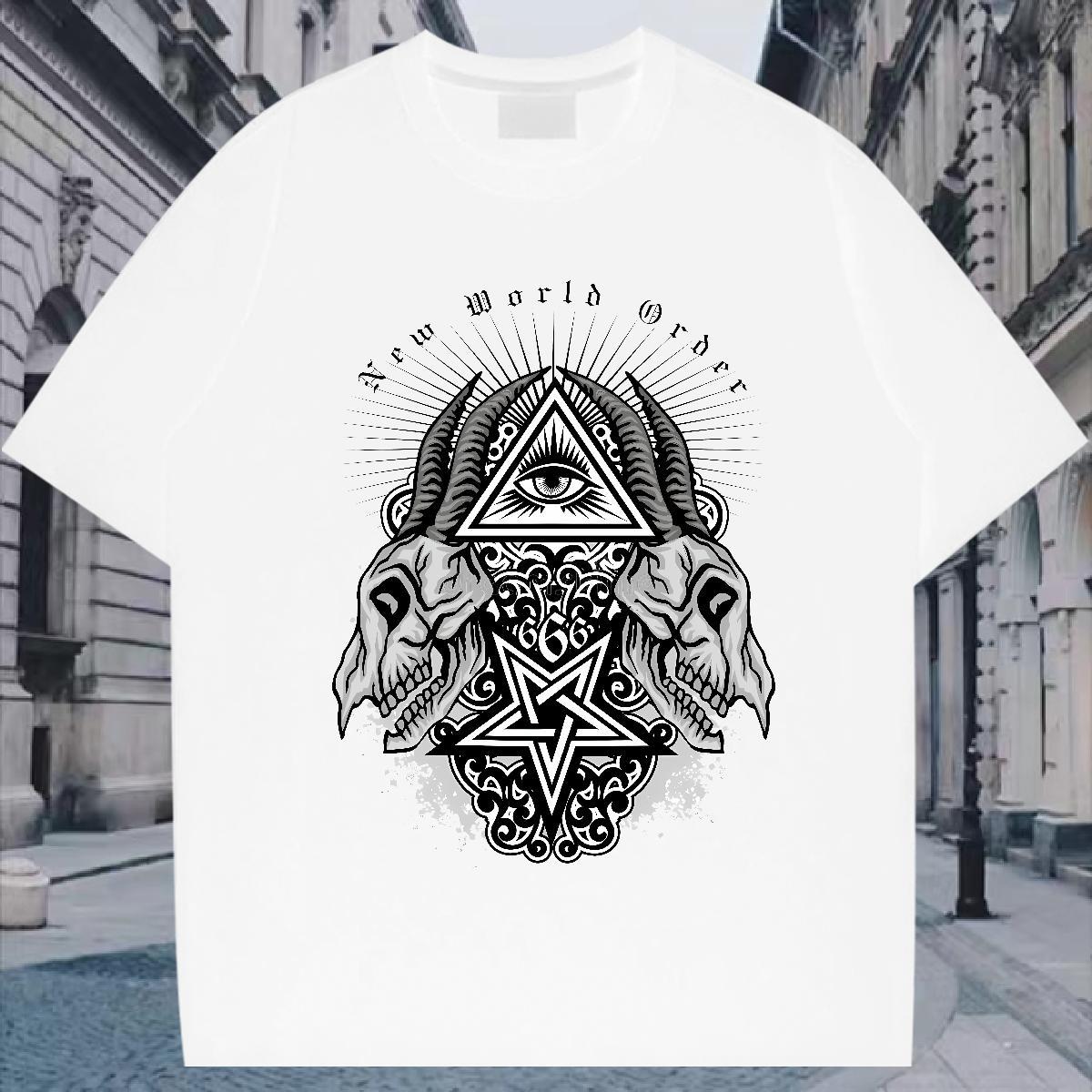 Cool Design T Shirts Men 230g 100% Cotton eye of the devil Home Outdoor Plus Size Custom Breathable Crew Neck Tshirts Stylist Tops Shirt