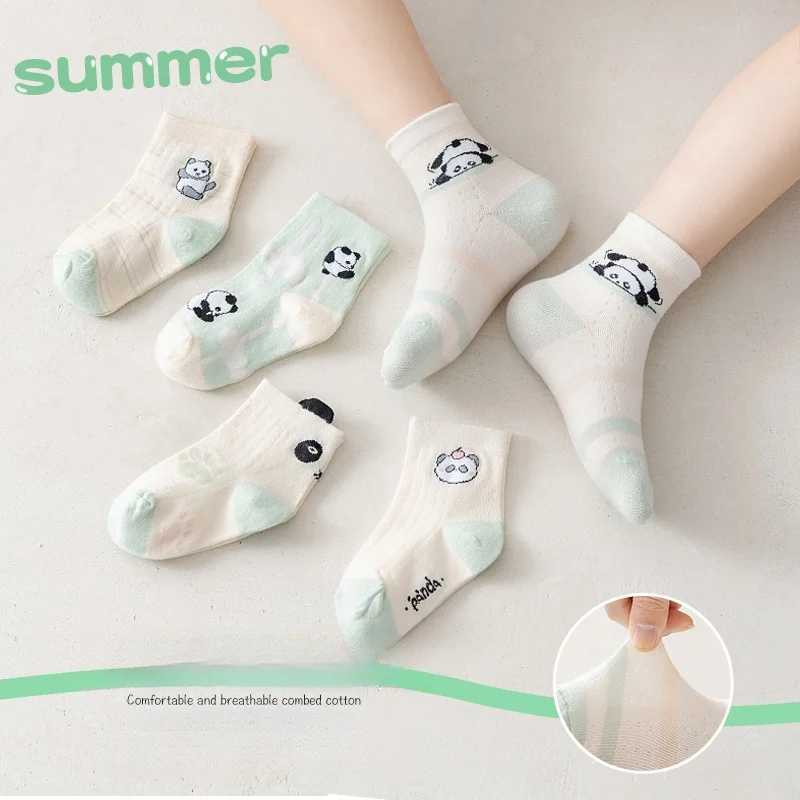 10 Pairs Childrens Socks Summer Girls Socks Breathable Sweat-absorbent Middle Tube Socks Boys Socks CL240824